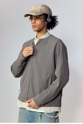 [Monterest] Waffle Knit Zip-Up Cardigan Jacket
