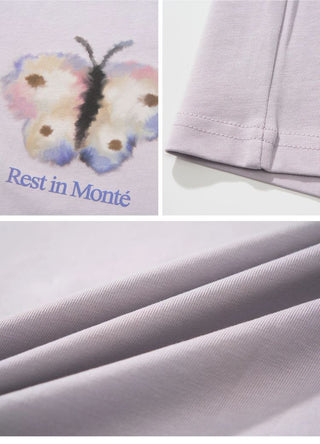 [Monterest] Ink Print Crewneck Cotton T-Shirt