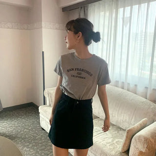 Lettering Cropped T-Shirt