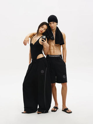 [MASONPRINCE] Pleated Wide Leg Sweat Pants