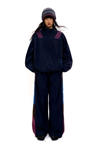 [Moromoro2] Lace Bar Blocked Sport  Jacket/Pants