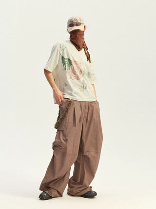 [Monterest] Horse Year Graffiti Print Embroidered Tee