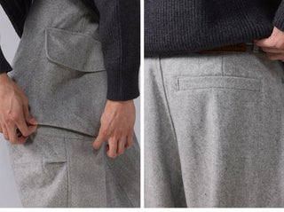 [Monterest] Wool Blend Wide Cargo Work Pants