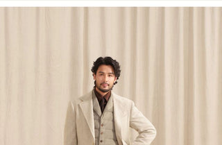 [CULTUM] Merino Wool Blend Herringbone Suit