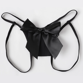 Adjustable bowknot applique open crotch short pant