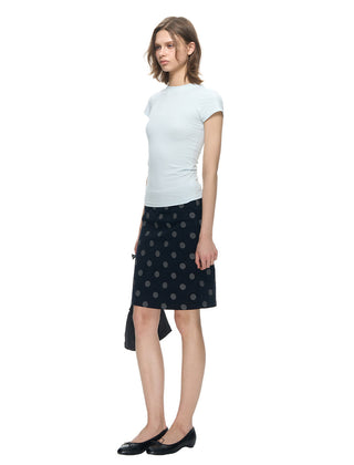 [NECY] Corduroy Dot Straight Skirt
