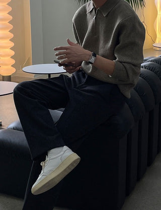 Good Fit Cashmere-like Half-Zip Knit (soft fabric)