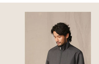 [CULTUM] Wool Blend Stand Collar Zip Jacket