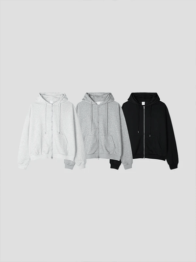 Hero Laminated Two-Way Zip-Up Hoodie