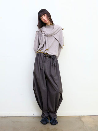 [NeverSeez] High-neck Color-block Knit Sweater