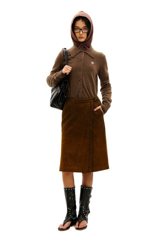 [Moromoro2] Embroidered Logo Polo Cardigan