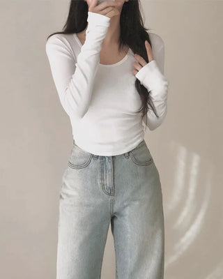 Round spandex T-shirt