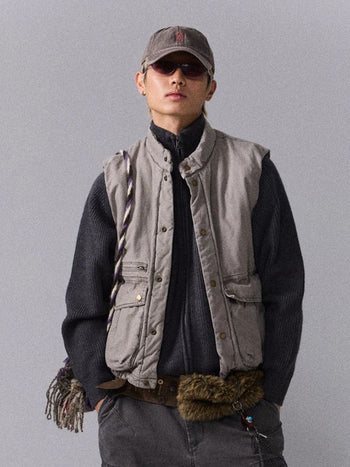 [Monterest] Washed Cotton Padded Work Vest