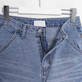 Slit wide denim pants