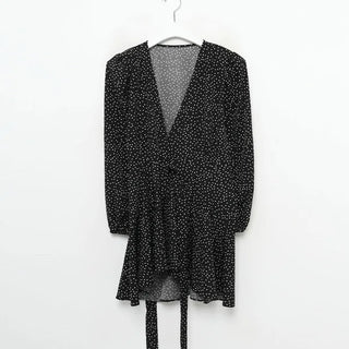 Polka Dot Wrap Mini Dress