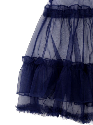 [Moromoro2] Mesh Layered Ruffle Mini Dress