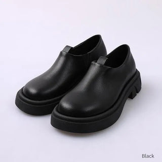 Round low chunky loafers