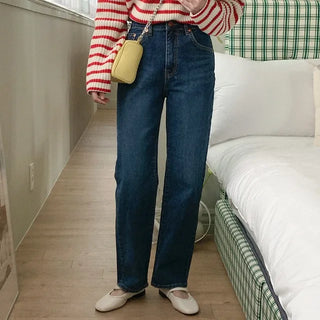 Straight cotton denim pants