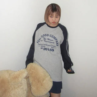 Raglan bicolor long-sleeve T-shirt