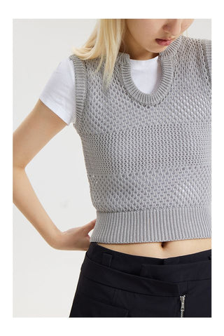 CONP Knitted mesh tight vest (gray)