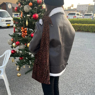 Leopard velvet bag