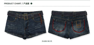 [Moromoro2] Slub Texture Pleated Contrast Stitch  Jeans