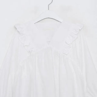 V-neck frill blouse