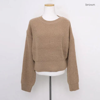 Asymmetrical Slit Shoulder Knit