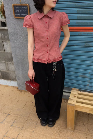 Pleated wide-leg pants