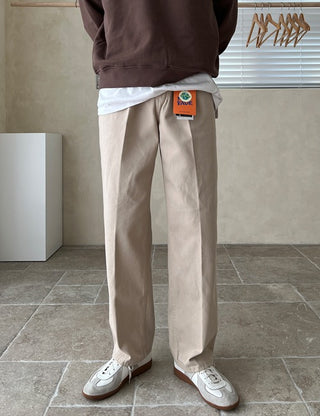 Earth One-Pleat Wide Cotton Pants