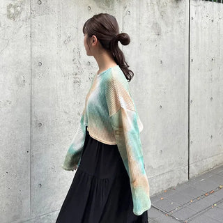 Tie-dye cropped knit