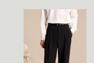 [CULTUM] Wool Blend Pleated Flare Trousers