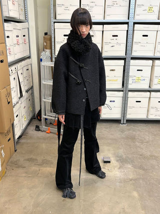 [NeverSeez] Boucle Toggle Short Coat