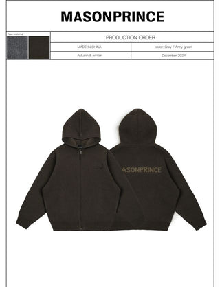 MASONPRINCE Wool Blend Hoodie Cardigan