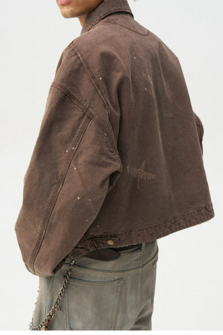 [Monterest] Washed Distressed Canvas Work Jacket