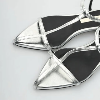 Pointed back strap sandals