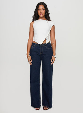 Darla Low Rise Straight Leg Jean Dark Blue Wash Petite