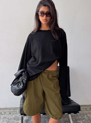 Settle Down Long Sleeve Top Black