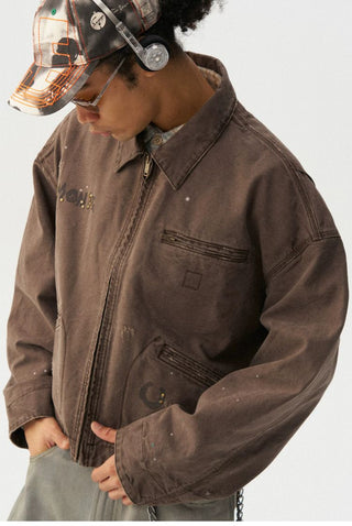 [Monterest] Washed Distressed Canvas Work Jacket