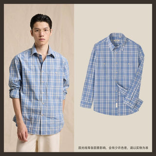 [CULTUM] Cotton Plaid Work Shirt with Pockets