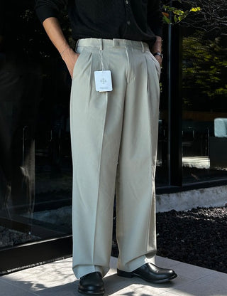 Easy Hidden Elastic Waist Wide Fit Slacks (5 colors)