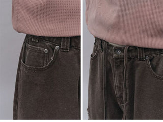 [Monterest] Distressed Washed Cotton Work Pants