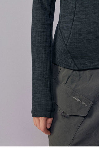 [Monterest] Fleece-Lined Half-Zip Long Sleeve Tee