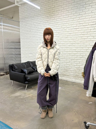[NeverSeez] Diamond Quilted Down Jacket