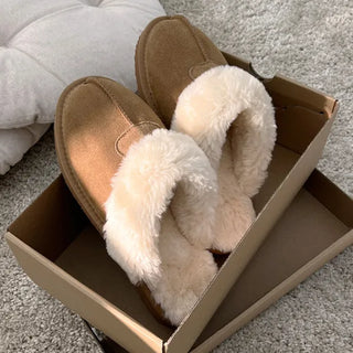 [High-Quality Leather] 0615 Soft Fur Slippers (1 color)