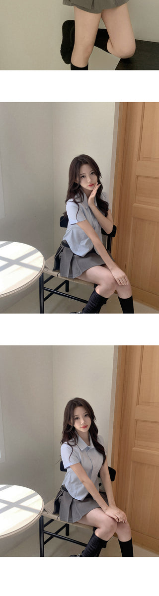 Pupa striped short-sleeve shirt blouse