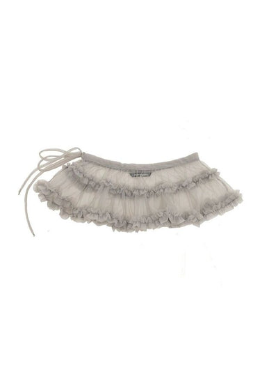 [Moromoro2] Layered Mesh Ruffle Waist Wrap