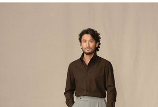 [CULTUM] Italian Pointed Collar Button-Down Shirt