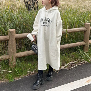 Fleece-lined hooded dress