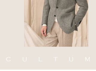 [CULTUM] Wool Blend Herringbone Blazer
